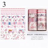 10Pcs/Set Cute Plant Leaves Washi Tape Kawaii Flower Masking Tape Whale Decorative Tape For Sticker Scrapbooking DIY Photo Album