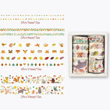 10Pcs/Set Cute Plant Leaves Washi Tape Kawaii Flower Masking Tape Whale Decorative Tape For Sticker Scrapbooking DIY Photo Album