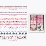 10Pcs/Set Cute Plant Leaves Washi Tape Kawaii Flower Masking Tape Whale Decorative Tape For Sticker Scrapbooking DIY Photo Album